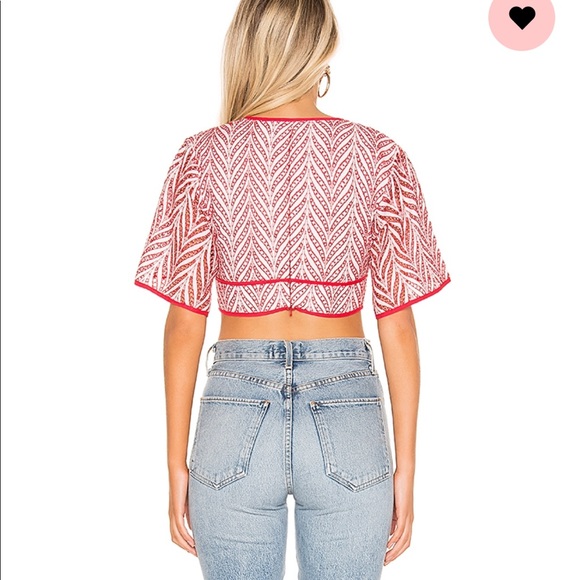 Revolve Friends and Lovers Bizzy Crop Top Red - Picture 2 of 4